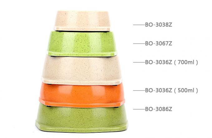Perlengkapan hewan peliharaan Eco Bambu Serat Round Dog Bowl Produsen 0
