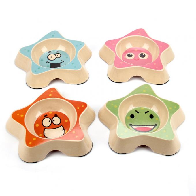 Makanan Air Pet Cute Memberi Makan Bamboo Dog Bowl 0