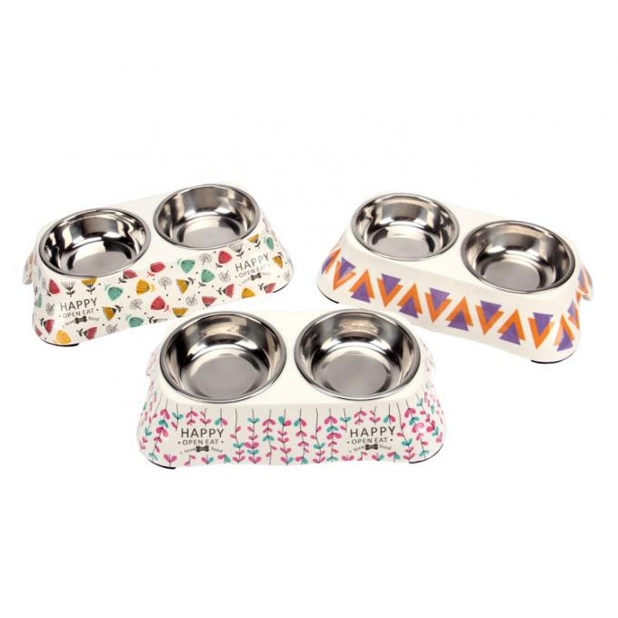 Colorful Pet Stainless Steel Double Feeding Food Bowl (Bola Makanan Berwarna-warni untuk Hewan Peliharaan) 0