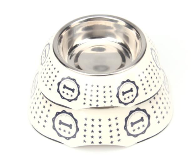Grosir Melamin dan Stainless Steel Pet Dog Bowl 0