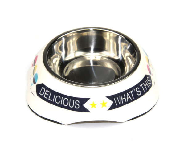 Grosir Melamin dan Stainless Steel Pet Dog Bowl 1