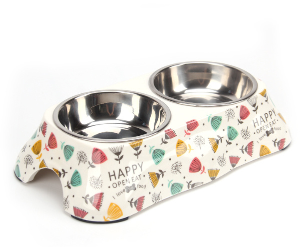 Stainless Steel dan Melamine Designer Dog Pet Food Bowl untuk Anjing atau Kucing 1