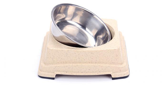 Kualitas Baik Grosir Jual Panas Bambu Stainless Steel Anjing Anak anjing Makanan Mangkuk 2