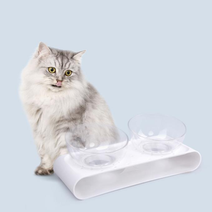 Gaya Baru 2-Bowls ABS Eco-Friendly Diner Set untuk Pet Feed Food Bowl 0