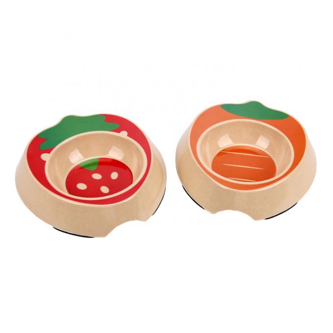 Bamboo Serat awet Makan Anjing Ditutup Makanan Pet Bowl 0