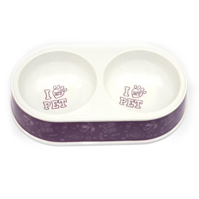 New Style Eco-Friendly Bambu Serat Pet Bowl (Double Bowl) 2