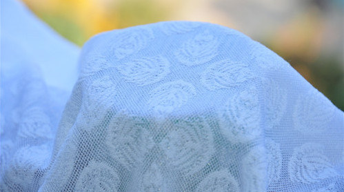 Kain Pelapis Jacquard Putih Kain Gaun Pengantin 57/58" Lebar LOYAL Merk OEM