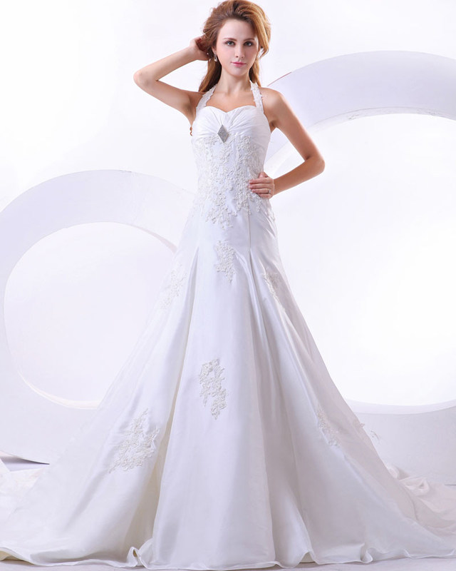 Custom Made Around The Neck Strap Menggunakan gaun pengantin untuk birdal, gadis, wanita