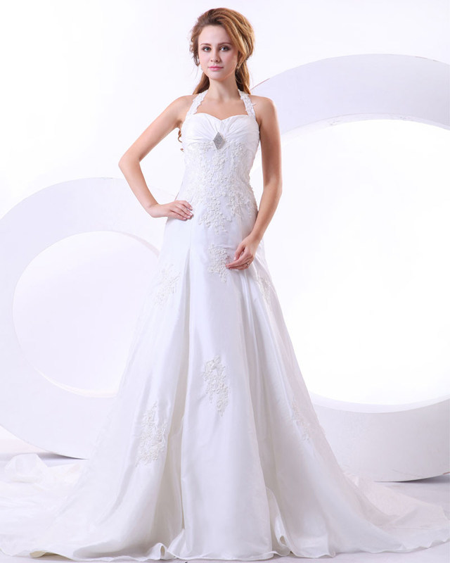 Custom Made Around The Neck Strap Menggunakan gaun pengantin untuk birdal, gadis, wanita