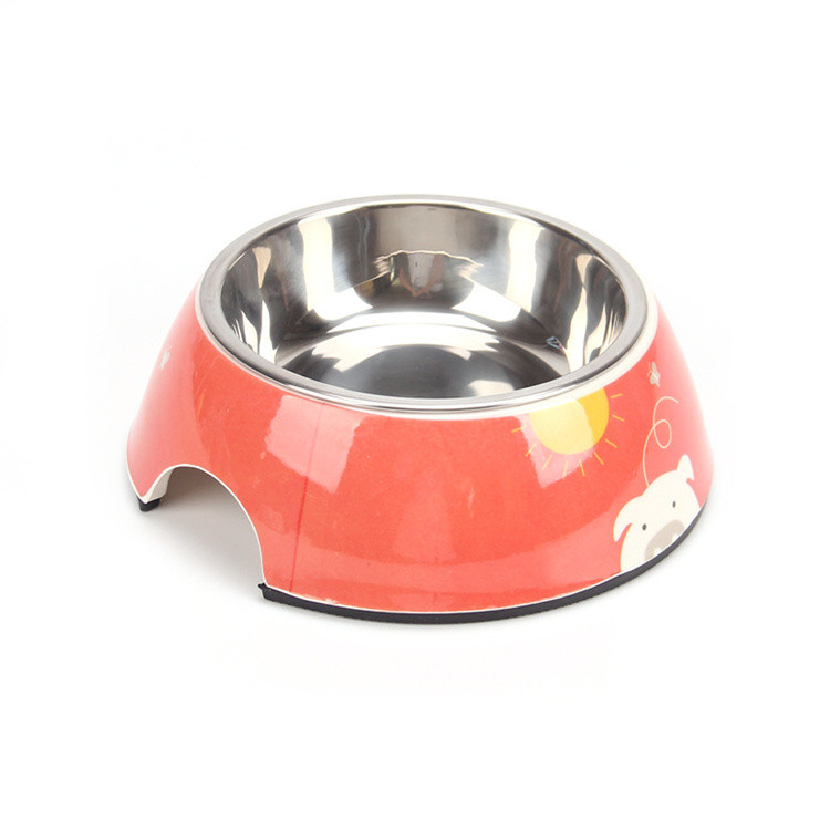 180ml Dog Bowl dengan Empat Warna Stainless Steel Dog Bowl