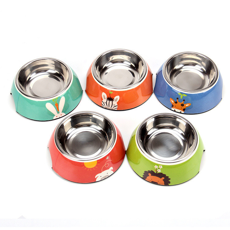 180ml Dog Bowl dengan Empat Warna Stainless Steel Dog Bowl