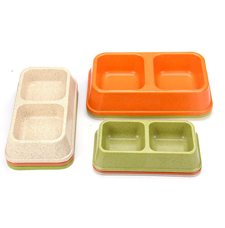 Sublimasi Bambu Berwarna Berganda Besar atau Besar Makanan & Air Pet Dog Bowl