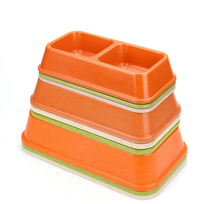 Sublimasi Bambu Berwarna Berganda Besar atau Besar Makanan & Air Pet Dog Bowl
