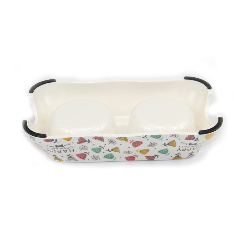 Stainless Steel dan Melamine Designer Dog Pet Food Bowl untuk Anjing atau Kucing