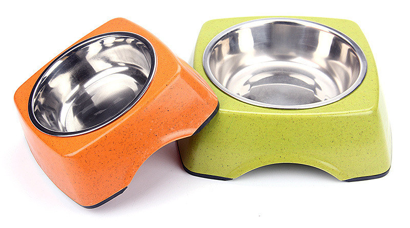 Kualitas Baik Bambu dan Baja Berkualitas Murah Alam Pet&Cat&Dog Feed Food Bowl