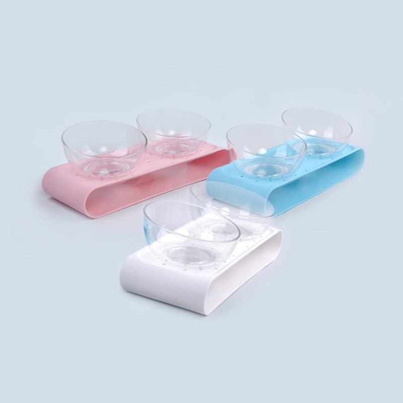 Cat Food Bowl untuk meringankan kelelahan kumis Pet Food & Water Bowls Set of 2
