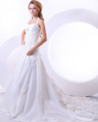 Custom Made Around The Neck Strap Menggunakan gaun pengantin untuk birdal, gadis, wanita