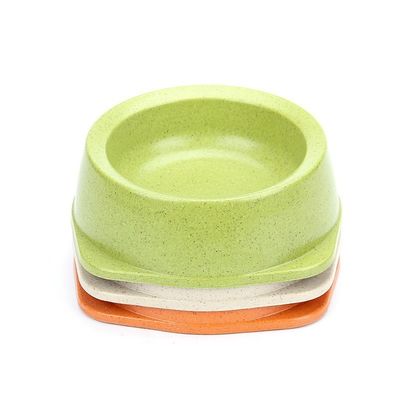 Perlengkapan hewan peliharaan Eco Bambu Serat Round Dog Bowl Produsen