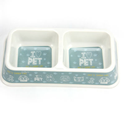 Harga Grosir Pabrik Disesuaikan Melamin Double Square Dog&Cat Pet Bowl