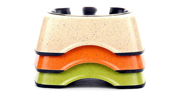 Kualitas Baik Bambu dan Baja Berkualitas Murah Alam Pet&Cat&Dog Feed Food Bowl