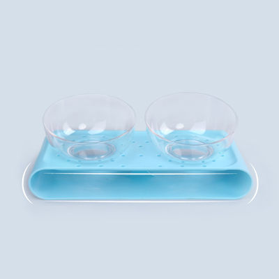 Gaya Baru 2-Bowls ABS Eco-Friendly Diner Set untuk Pet Feed Food Bowl
