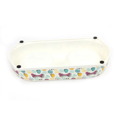 Resi Tanaman Alam Lingkungan Berganda Serat Bambu Pet Bowl